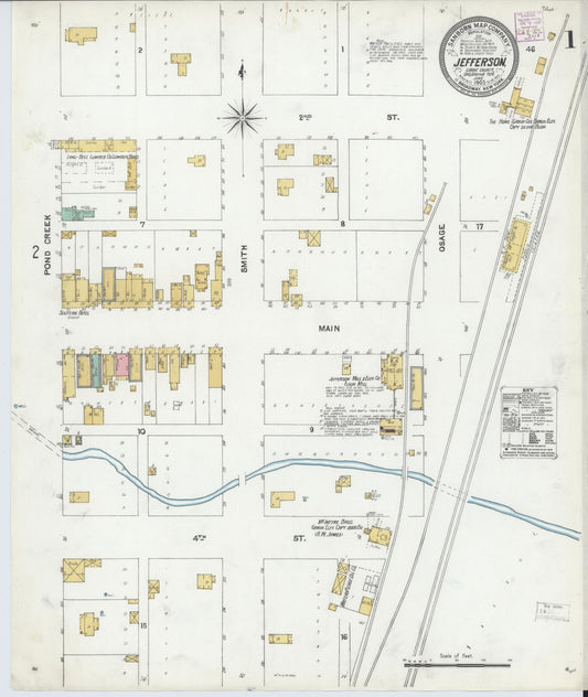 Sanborn Fire Insurance Map from Jefferson, Grant County, Oklahoma (1905), Sheet #0001 - Complete Map Set gallery image, historic Sanborn map, vintage wall art, Oklahoma Oklahoma