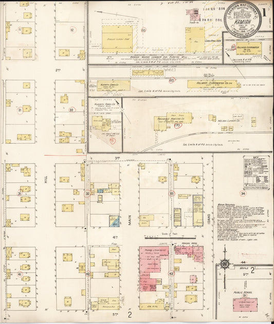 Sanborn Fire Insurance Map from Kamiah, Lewis County, Idaho (1929), Sheet #0001 - Historic Sanborn Fire Insurance Map Print, vintage old map wall art, antique decor, genealogy gift, Idaho Idaho map