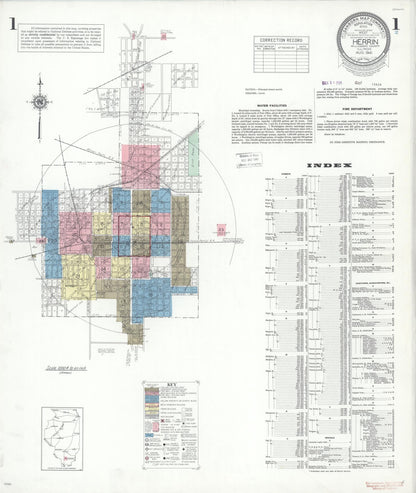 Sanborn Fire Insurance Map from Herrin, Williamson County, Illinois (1941), Sheet #0001 - Complete Map Set gallery image, historic Sanborn map, vintage wall art, Illinois Illinois