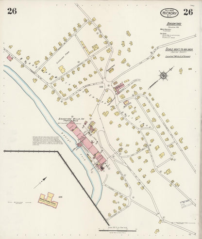 Sanborn Fire Insurance Map from Hickory, Catawba County, North Carolina (1925), Sheet #0026 - Historic Sanborn Fire Insurance Map Print, vintage old map wall art, antique decor, genealogy gift, North Carolina North Carolina map