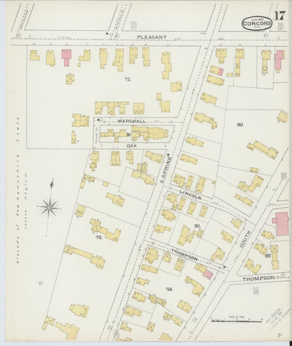 Sanborn Fire Insurance Map from Concord, Merrimack County, New Hampshire (1893), Sheet #0017 - Complete Map Set gallery image, historic Sanborn map, vintage wall art, New Hampshire New Hampshire