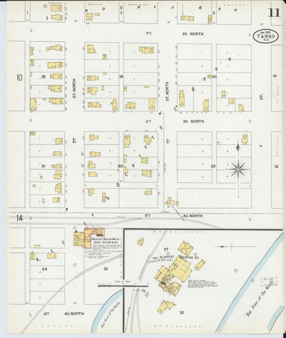 Sanborn Fire Insurance Map from Fargo, Cass County, North Dakota (1901), Sheet #0011 - Complete Map Set gallery image, historic Sanborn map, vintage wall art, North Dakota North Dakota