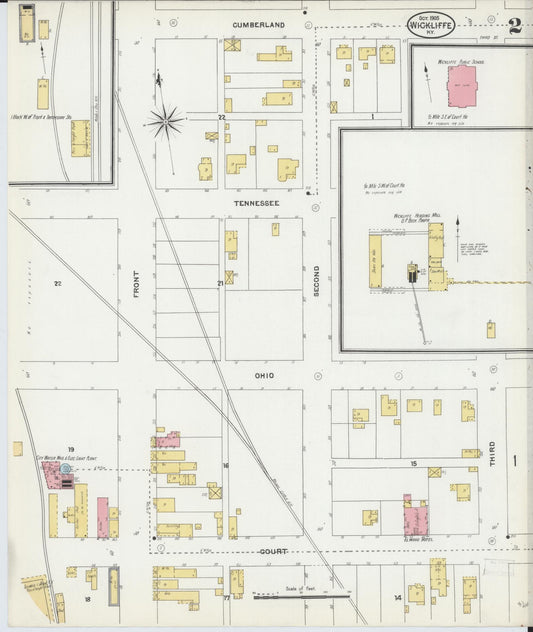 Sanborn Fire Insurance Map from Wickliffe, Ballard County, Kentucky (1905), Sheet #0002 - Historic Sanborn Fire Insurance Map Print, vintage old map wall art, antique decor, genealogy gift, Kentucky Kentucky map