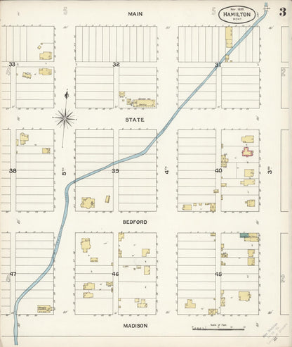 Sanborn Fire Insurance Map from Hamilton, Ravalli County, Montana (1893), Sheet #0003 - Complete Map Set gallery image, historic Sanborn map, vintage wall art, Montana Montana