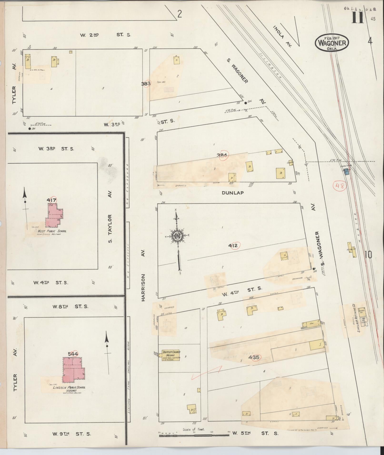 Sanborn Fire Insurance Map from Wagoner, Wagoner County, Oklahoma (1932), Sheet #0011 - Complete Map Set gallery image, historic Sanborn map, vintage wall art, Oklahoma Oklahoma