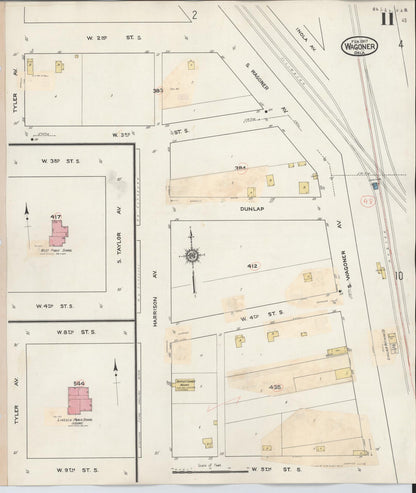 Sanborn Fire Insurance Map from Wagoner, Wagoner County, Oklahoma (1932), Sheet #0011 - Complete Map Set gallery image, historic Sanborn map, vintage wall art, Oklahoma Oklahoma