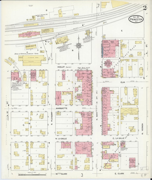 Sanborn Fire Insurance Map from Princeton, Bureau County, Illinois (1911), Sheet #0002 - Historic Sanborn Fire Insurance Map Print, vintage old map wall art, antique decor, genealogy gift, Illinois Illinois map