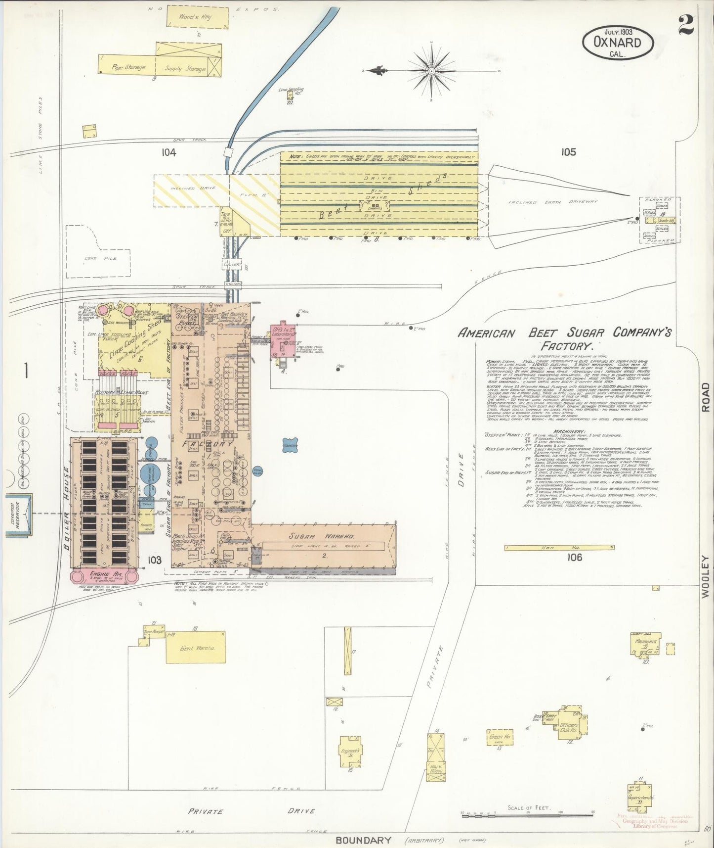 Sanborn Fire Insurance Map from Oxnard, Ventura County, California (1903), Sheet #0002 - Complete Map Set gallery image, historic Sanborn map, vintage wall art, California California