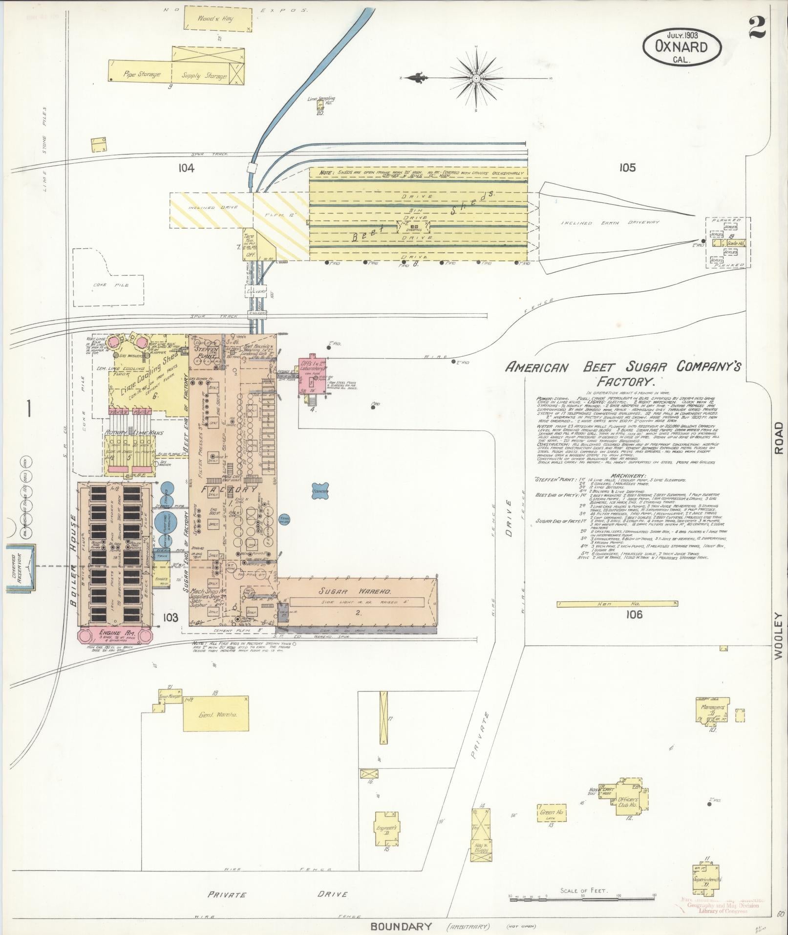 Sanborn Fire Insurance Map from Oxnard, Ventura County, California (1903), Sheet #0002 - Complete Map Set gallery image, historic Sanborn map, vintage wall art, California California