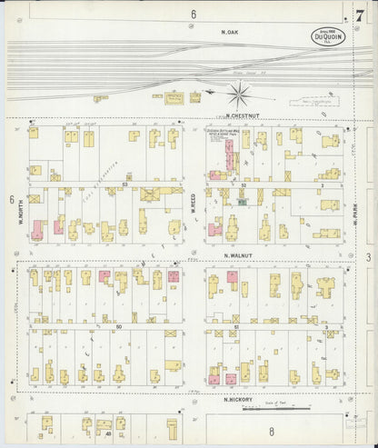 Sanborn Fire Insurance Map from Du Quoin, Perry County, Illinois (1900), Sheet #0007 - Complete Map Set gallery image, historic Sanborn map, vintage wall art, Illinois Illinois