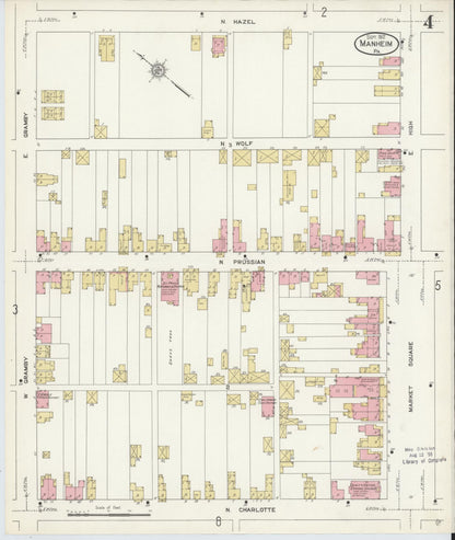 Sanborn Fire Insurance Map from Manheim, Lancaster County, Pennsylvania (1912), Sheet #0004 - Complete Map Set gallery image, historic Sanborn map, vintage wall art, Pennsylvania Pennsylvania
