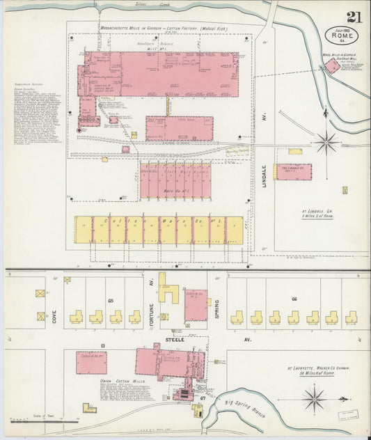 Sanborn Fire Insurance Map from Rome, Floyd County, Georgia (1903), Sheet #0021 - Historic Sanborn Fire Insurance Map Print, vintage old map wall art, antique decor, genealogy gift, Georgia Georgia map