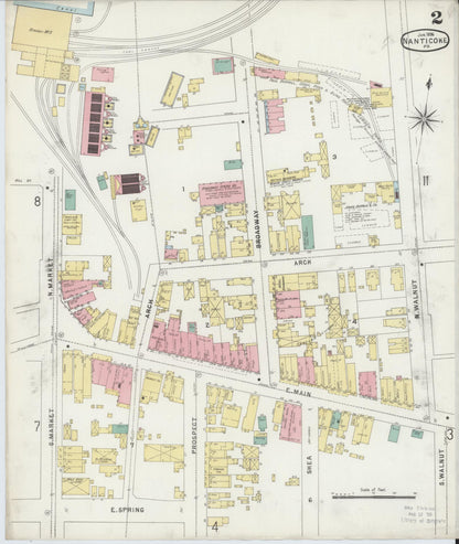 Sanborn Fire Insurance Map from Nanticoke, Luzerne County, Pennsylvania (1896), Sheet #0002 - Complete Map Set gallery image, historic Sanborn map, vintage wall art, Pennsylvania Pennsylvania