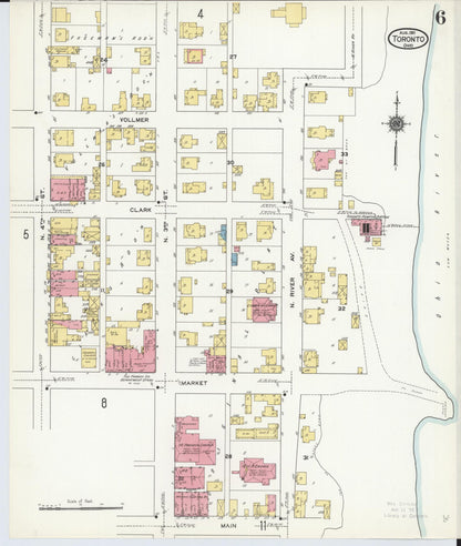 Sanborn Fire Insurance Map from Toronto, Jefferson County, Ohio (1911), Sheet #0006 - Historic Sanborn Fire Insurance Map Print, vintage old map wall art, antique decor, genealogy gift, Ohio Ohio map