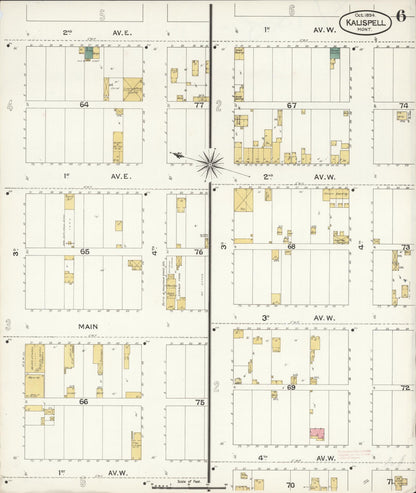 Sanborn Fire Insurance Map from Kalispell, Flathead County, Montana (1894), Sheet #0006 - Complete Map Set gallery image, historic Sanborn map, vintage wall art, Montana Montana