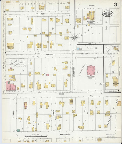 Sanborn Fire Insurance Map from Madelia, Watonwan County, Minnesota (1900), Sheet #0003 - Complete Map Set gallery image, historic Sanborn map, vintage wall art, Minnesota Minnesota