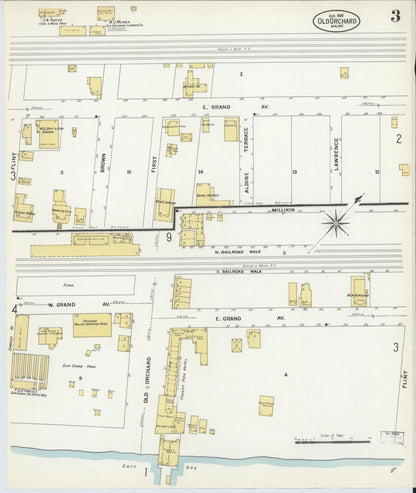 Sanborn Fire Insurance Map from Old Orchard, York County, Maine (1908), Sheet #0003 - Complete Map Set gallery image, historic Sanborn map, vintage wall art, Maine Maine