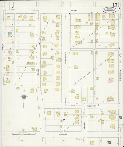 Sanborn Fire Insurance Map from Carthage, Jasper County, Missouri (1909), Sheet #0017 - Complete Map Set gallery image, historic Sanborn map, vintage wall art, Missouri Missouri