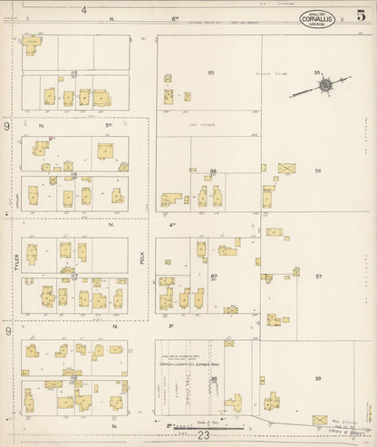 Sanborn Fire Insurance Map from Corvallis, Benton County, Oregon (1912), Sheet #0005 - Complete Map Set gallery image, historic Sanborn map, vintage wall art, Oregon Oregon