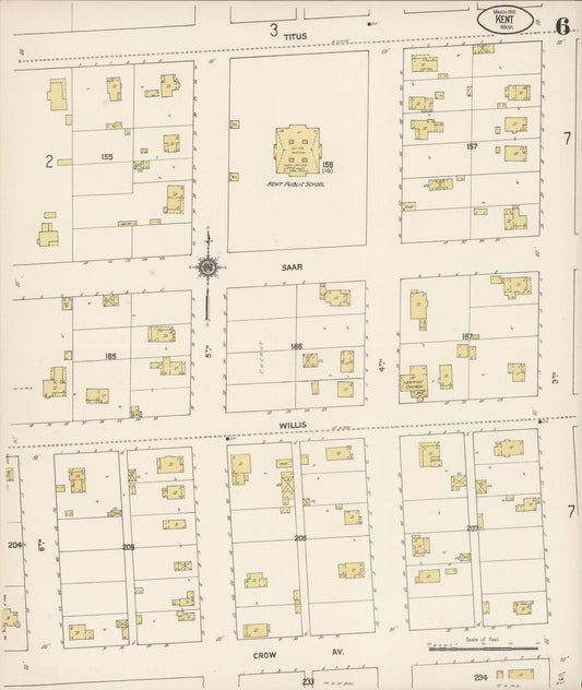 Sanborn Fire Insurance Map from Kent, King County, Washington (1910), Sheet #0006 - Historic Sanborn Fire Insurance Map Print, vintage old map wall art, antique decor, genealogy gift, Washington Washington map