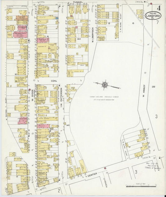 Sanborn Fire Insurance Map from Lansford, Carbon County, Pennsylvania (1915), Sheet #0004 - Historic Sanborn Fire Insurance Map Print, vintage old map wall art, antique decor, genealogy gift, Pennsylvania Pennsylvania map