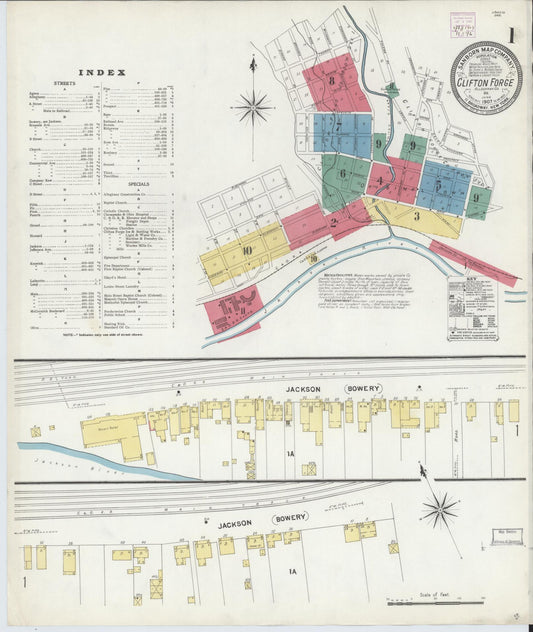 Sanborn Fire Insurance Map from Clifton Forge, Independent Cities (prior to 2001), Virginia. (1907) – Historic Sanborn Fire Insurance Map Print