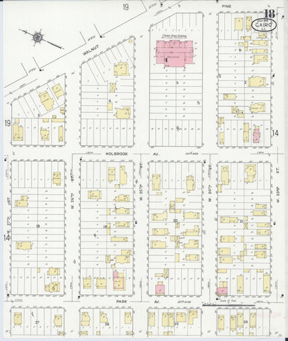 Sanborn Fire Insurance Map from Cairo, Alexander County, Illinois (1914), Sheet #0018 - Complete Map Set gallery image, historic Sanborn map, vintage wall art, Illinois Illinois