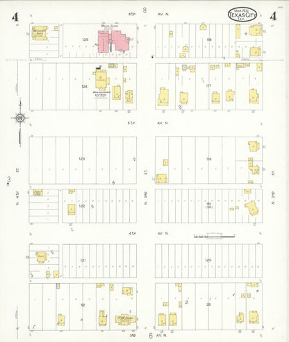 Sanborn Fire Insurance Map from Texas City, Galveston County, Texas (1931), Sheet #0004 - Historic Sanborn Fire Insurance Map Print, vintage old map wall art, antique decor, genealogy gift, Texas Texas map