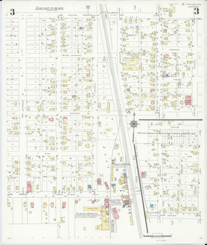Sanborn Fire Insurance Map from Ashville, Pickaway County, Ohio (1940), Sheet #0003 - Complete Map Set gallery image, historic Sanborn map, vintage wall art, Ohio Ohio