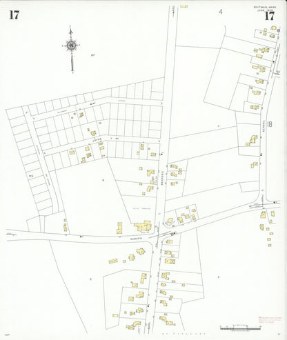 Sanborn Fire Insurance Map from Whitman, Plymouth County, Massachusetts (1939), Sheet #0017 - Complete Map Set gallery image, historic Sanborn map, vintage wall art, Massachusetts Massachusetts