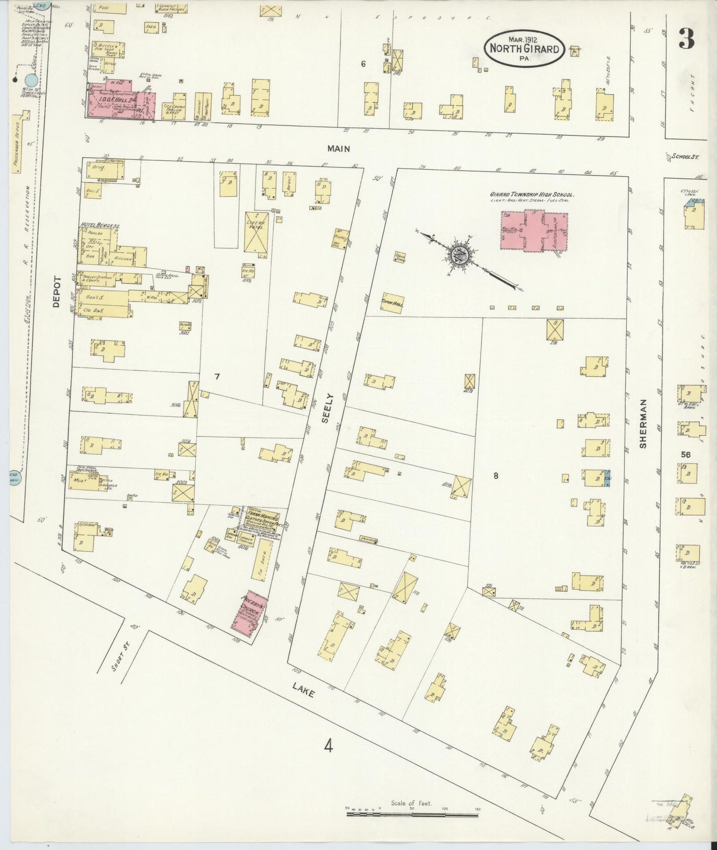 Sanborn Fire Insurance Map from North Girard, Erie County, Pennsylvania (1912), Sheet #0003 - Complete Map Set gallery image, historic Sanborn map, vintage wall art, Pennsylvania Pennsylvania