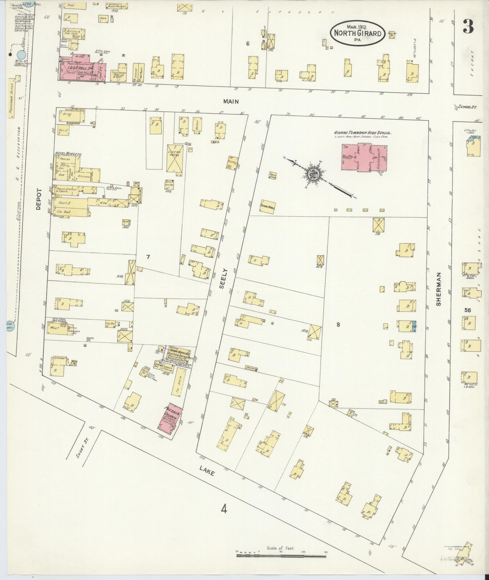 Sanborn Fire Insurance Map from North Girard, Erie County, Pennsylvania (1912), Sheet #0003 - Complete Map Set gallery image, historic Sanborn map, vintage wall art, Pennsylvania Pennsylvania