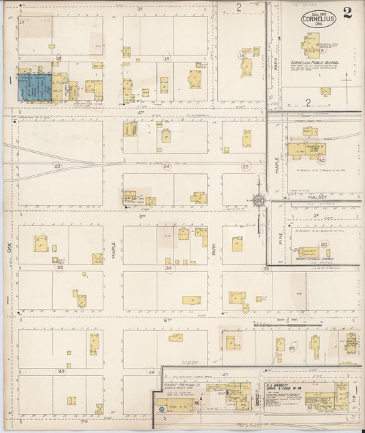 Sanborn Fire Insurance Map from Cornelius, Washington County, Oregon (1928), Sheet #0002 - Historic Sanborn Fire Insurance Map Print, vintage old map wall art, antique decor, genealogy gift, Oregon Oregon map