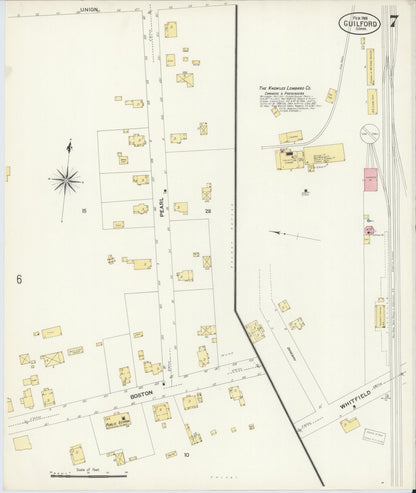 Sanborn Fire Insurance Map from Guilford, New Haven County, Connecticut (1908), Sheet #0007 - Complete Map Set gallery image, historic Sanborn map, vintage wall art, Connecticut Connecticut