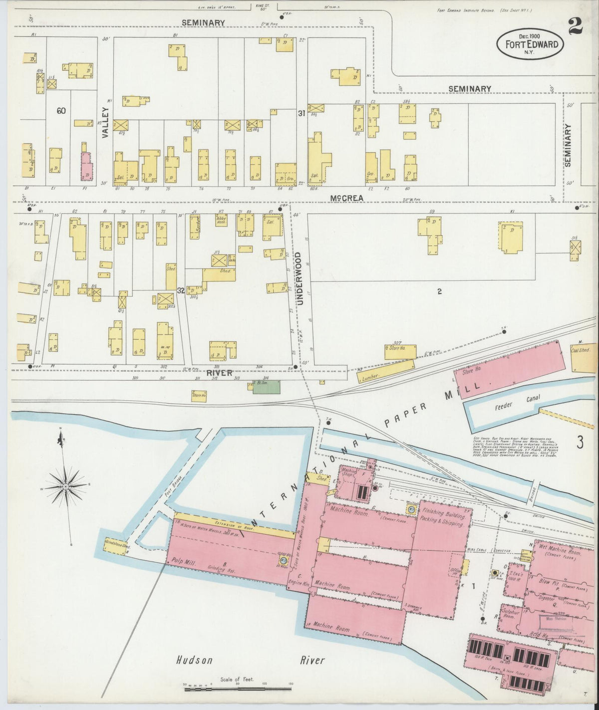 Sanborn Fire Insurance Map from Fort Edward, Washington County, New York (1900), Sheet #0002 - Complete Map Set gallery image, historic Sanborn map, vintage wall art, New York New York