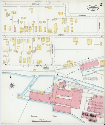 Sanborn Fire Insurance Map from Fort Edward, Washington County, New York (1900), Sheet #0002 - Complete Map Set gallery image, historic Sanborn map, vintage wall art, New York New York