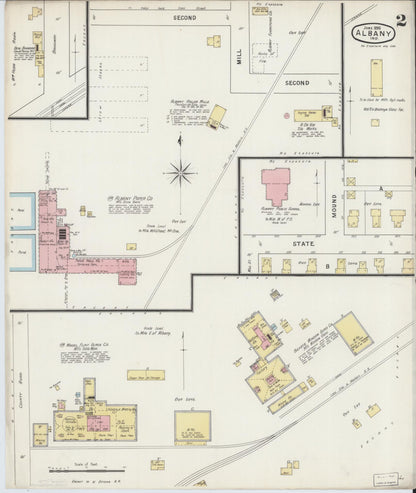 Sanborn Fire Insurance Map from Albany, Delaware County, Indiana (1895), Sheet #0002 - Historic Sanborn Fire Insurance Map Print, vintage old map wall art, antique decor, genealogy gift, Indiana Indiana map