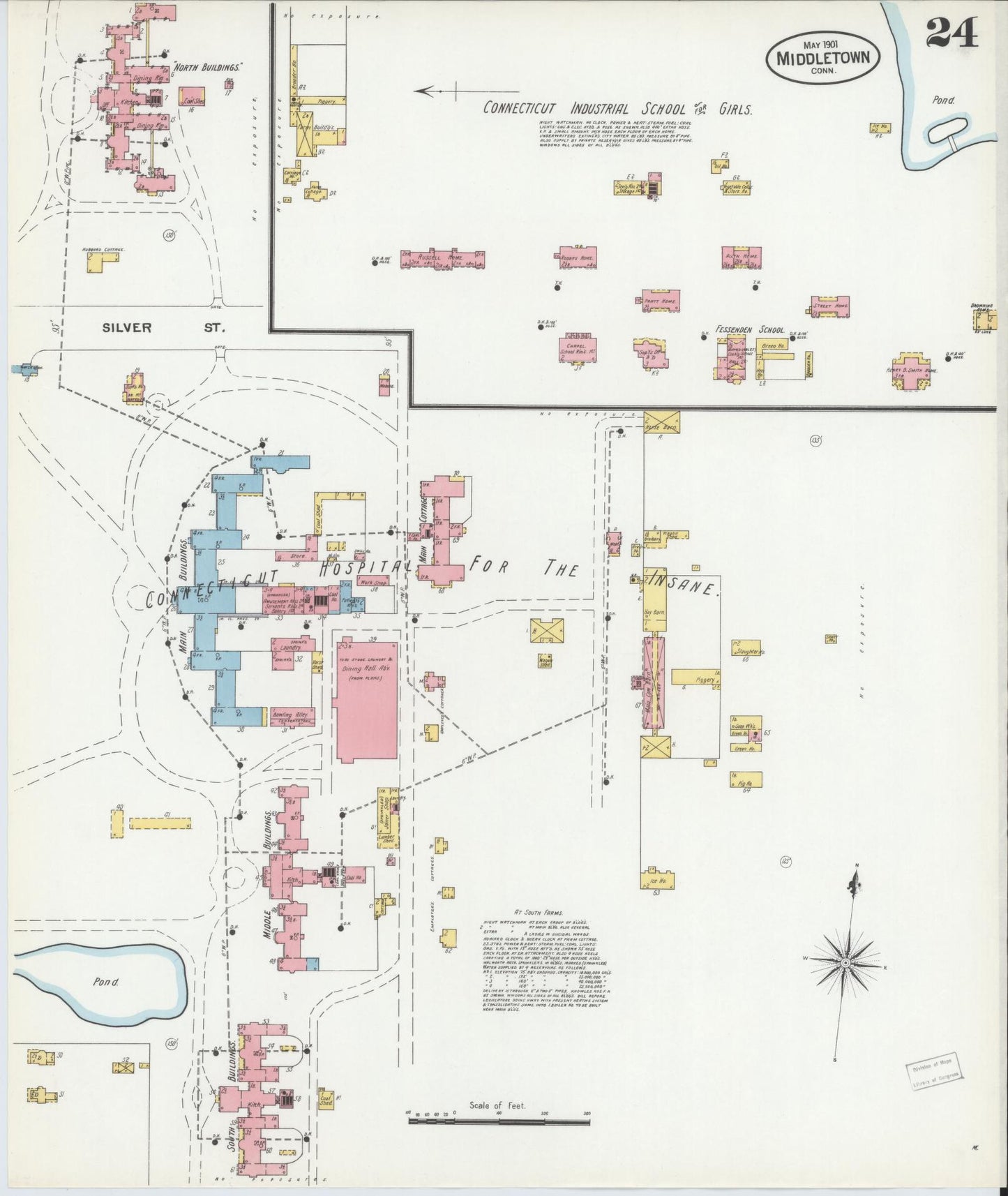 Sanborn Fire Insurance Map from Middletown, Middlesex County, Connecticut (1901), Sheet #0024 - Complete Map Set gallery image, historic Sanborn map, vintage wall art, Connecticut Connecticut
