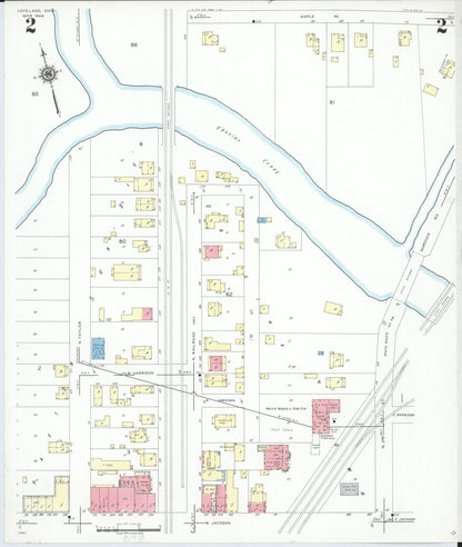 Sanborn Fire Insurance Map from Loveland, Clermont, Hamilton, And Warren County, Ohio (1946), Sheet #0002 - Historic Sanborn Fire Insurance Map Print, vintage old map wall art, antique decor, genealogy gift, Ohio Ohio map