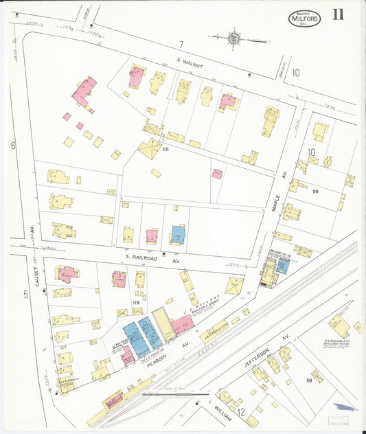 Sanborn Fire Insurance Map from Milford, Kent And Sussex Counties, Delaware (1919), Sheet #0011 - Historic Sanborn Fire Insurance Map Print, vintage old map wall art, antique decor, genealogy gift, Delaware Delaware map