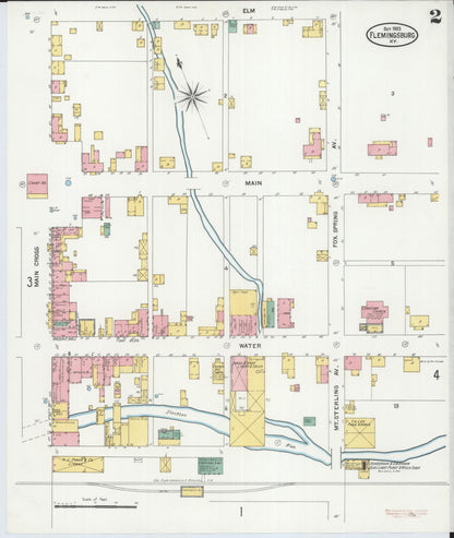 Sanborn Fire Insurance Map from Flemingsburg, Fleming County, Kentucky (1903), Sheet #0002 - Complete Map Set gallery image, historic Sanborn map, vintage wall art, Kentucky Kentucky