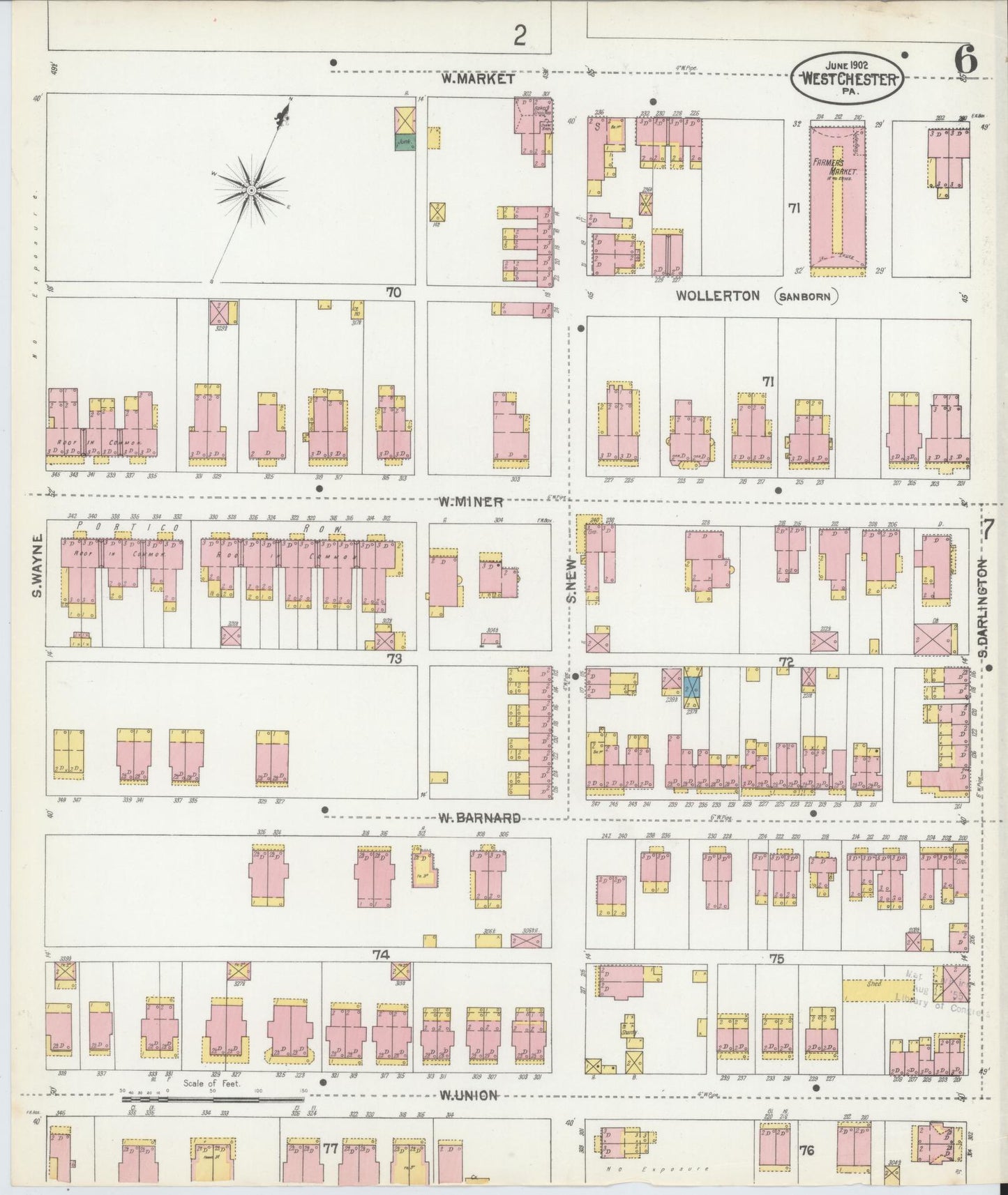 Sanborn Fire Insurance Map from West Chester, Chester County, Pennsylvania (1902), Sheet #0006 - Complete Map Set gallery image, historic Sanborn map, vintage wall art, Pennsylvania Pennsylvania