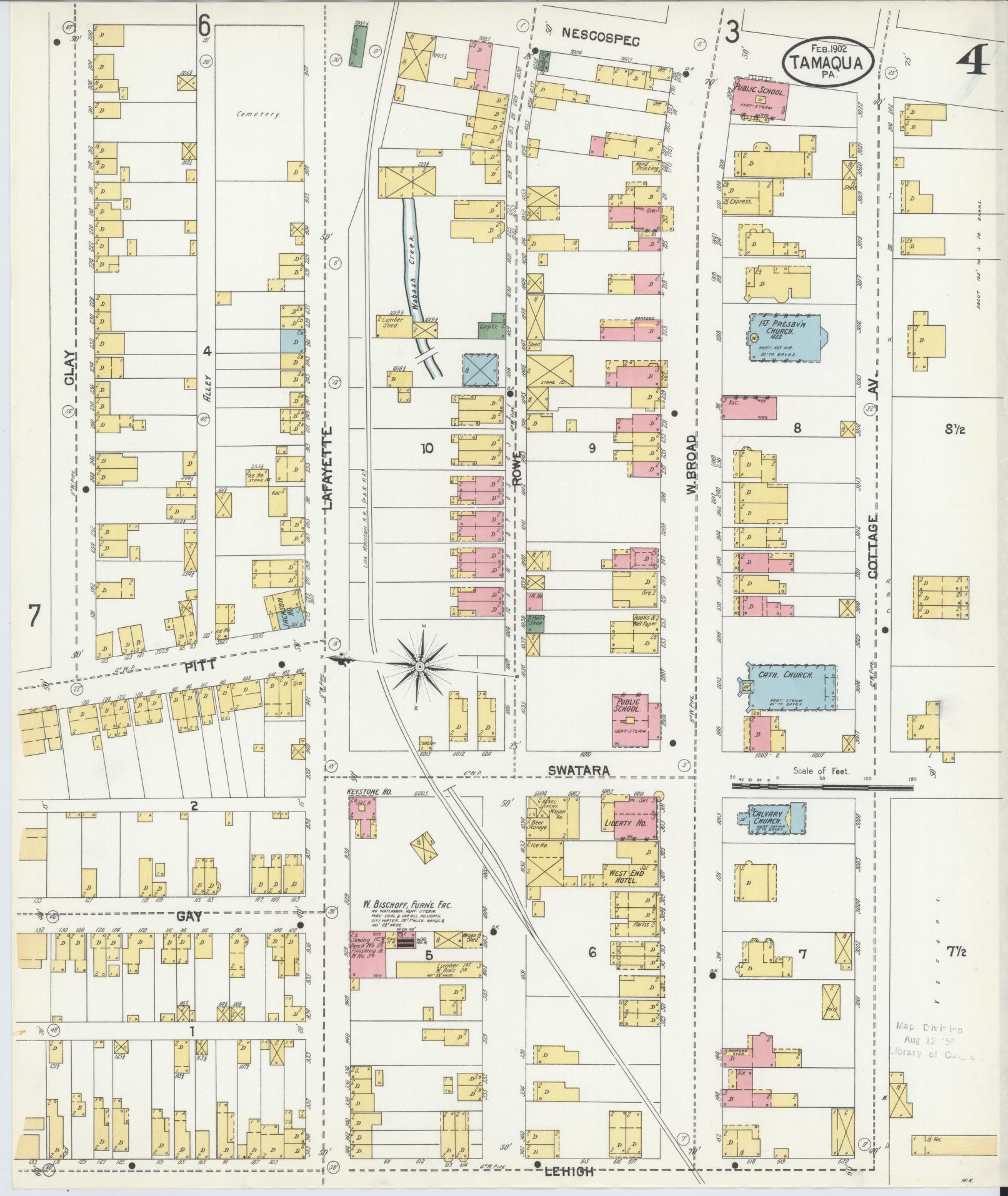 Sanborn Fire Insurance Map from Tamaqua, Schuylkill County, Pennsylvania (1902), Sheet #0004 - Complete Map Set gallery image, historic Sanborn map, vintage wall art, Pennsylvania Pennsylvania
