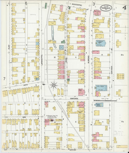 Sanborn Fire Insurance Map from Tamaqua, Schuylkill County, Pennsylvania (1902), Sheet #0004 - Complete Map Set gallery image, historic Sanborn map, vintage wall art, Pennsylvania Pennsylvania