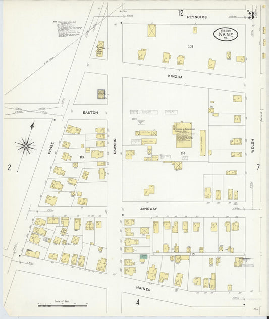 Sanborn Fire Insurance Map from Kane, McKean County, Pennsylvania (1909), Sheet #0003 - Historic Sanborn Fire Insurance Map Print, vintage old map wall art, antique decor, genealogy gift, Pennsylvania Pennsylvania map