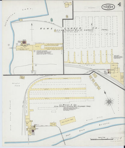 Sanborn Fire Insurance Map from Tower, Saint Louis County, Minnesota (1888), Sheet #0004 - Complete Map Set gallery image, historic Sanborn map, vintage wall art, Minnesota Minnesota