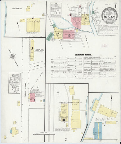 Sanborn Fire Insurance Map from McHenry, McHenry County, Illinois (1912), Sheet #0001 - Complete Map Set gallery image, historic Sanborn map, vintage wall art, Illinois Illinois