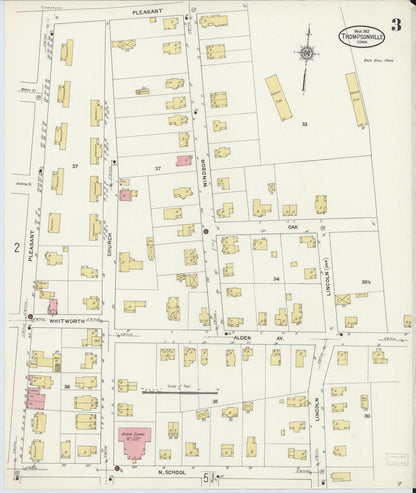 Sanborn Fire Insurance Map from Thompsonville, Hartford County, Connecticut (1912), Sheet #0003 - Complete Map Set gallery image, historic Sanborn map, vintage wall art, Connecticut Connecticut