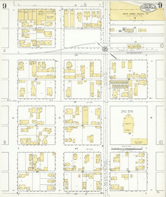 Sanborn Fire Insurance Map from Cosmopolis, Grays Harbor County, Washington (1926), Sheet #0009 - Historic Sanborn Fire Insurance Map Print, vintage old map wall art, antique decor, genealogy gift, Washington Washington map