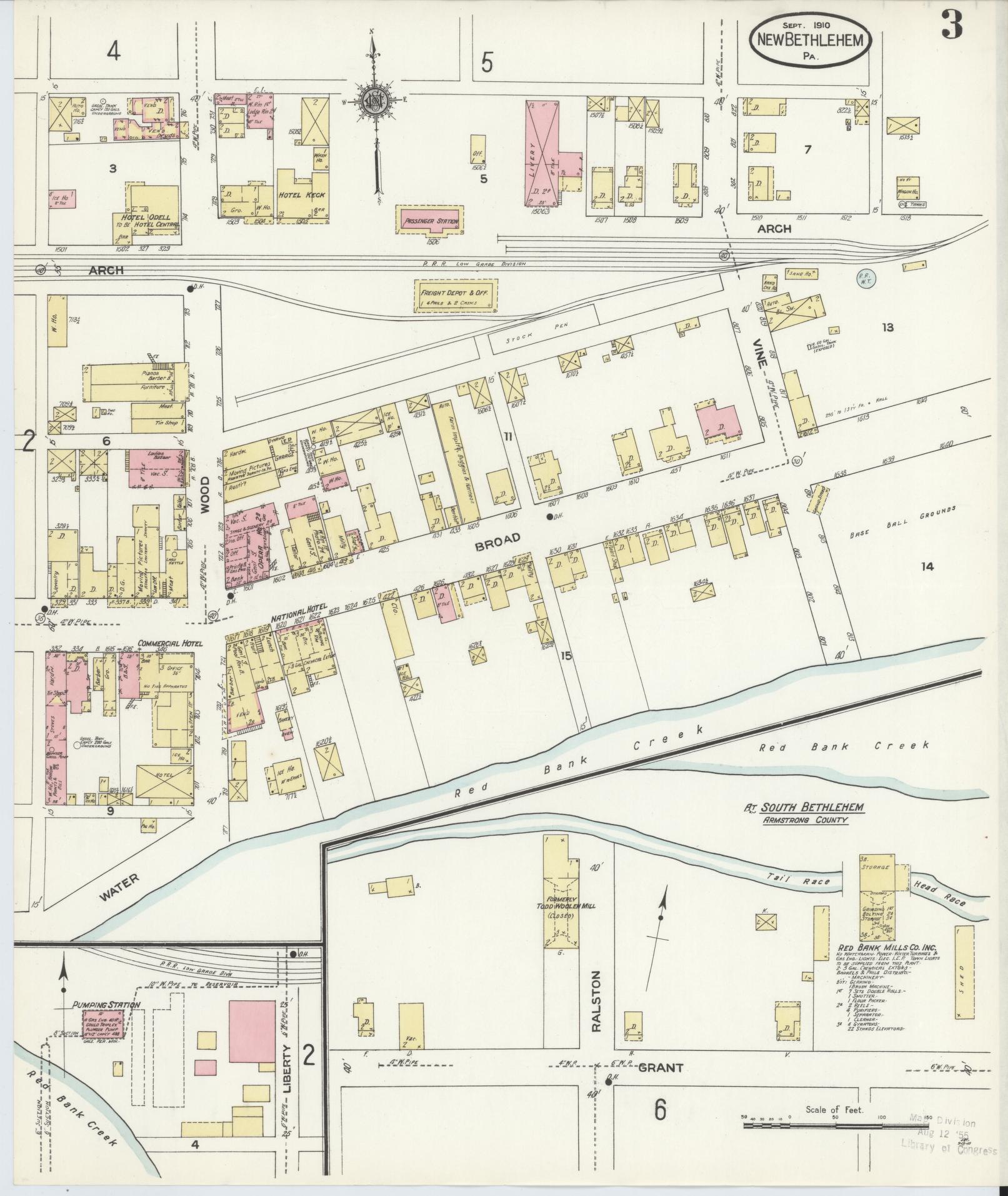 Sanborn Fire Insurance Map from New Bethlehem, Clarion County, Pennsylvania (1910), Sheet #0003 - Complete Map Set gallery image, historic Sanborn map, vintage wall art, Pennsylvania Pennsylvania